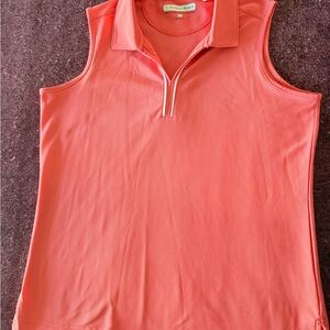 Pebble Beach Coral Sleeveless Tank Top